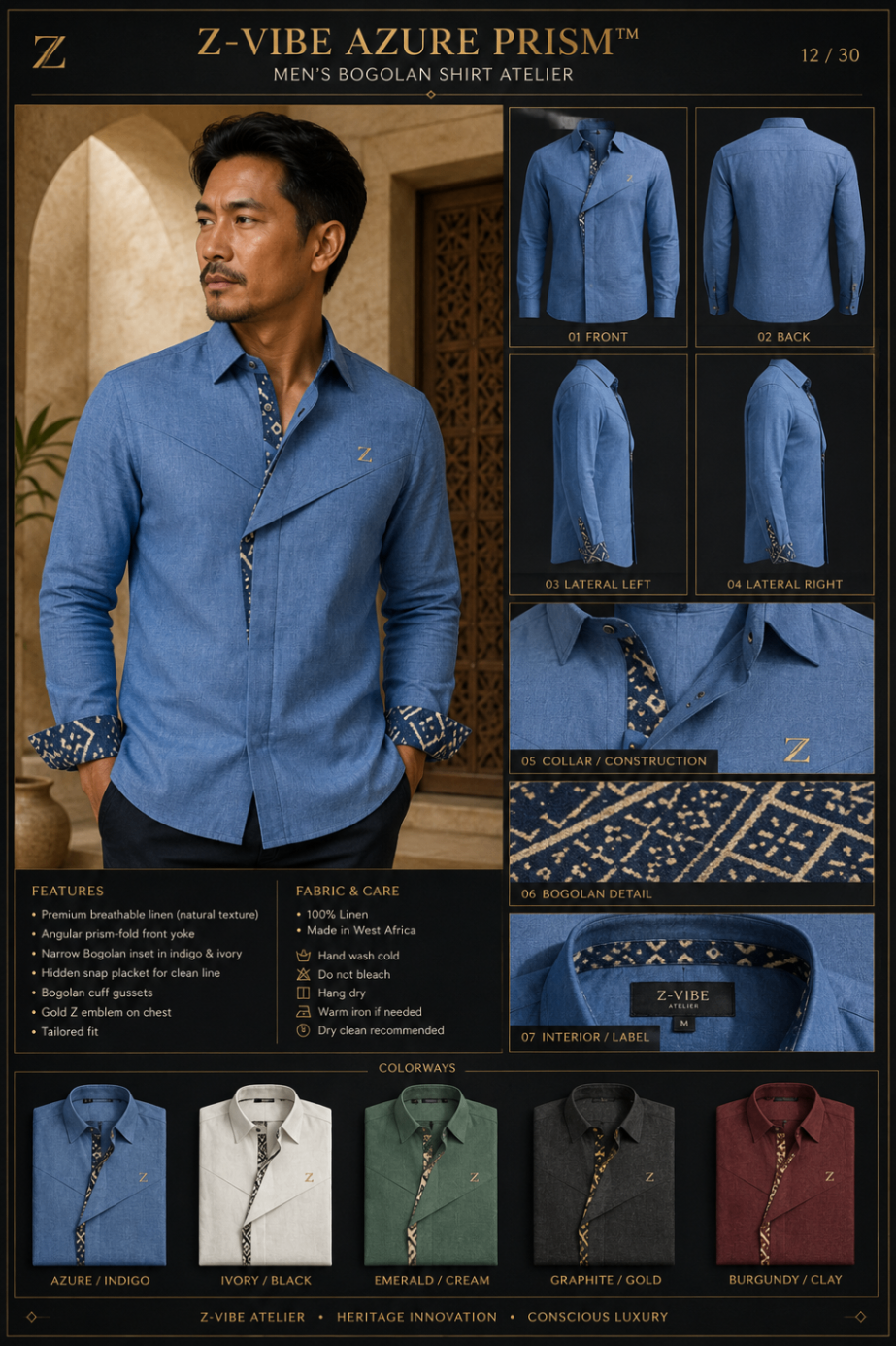 Z-Vibe Azure Prism™ Shirt design board