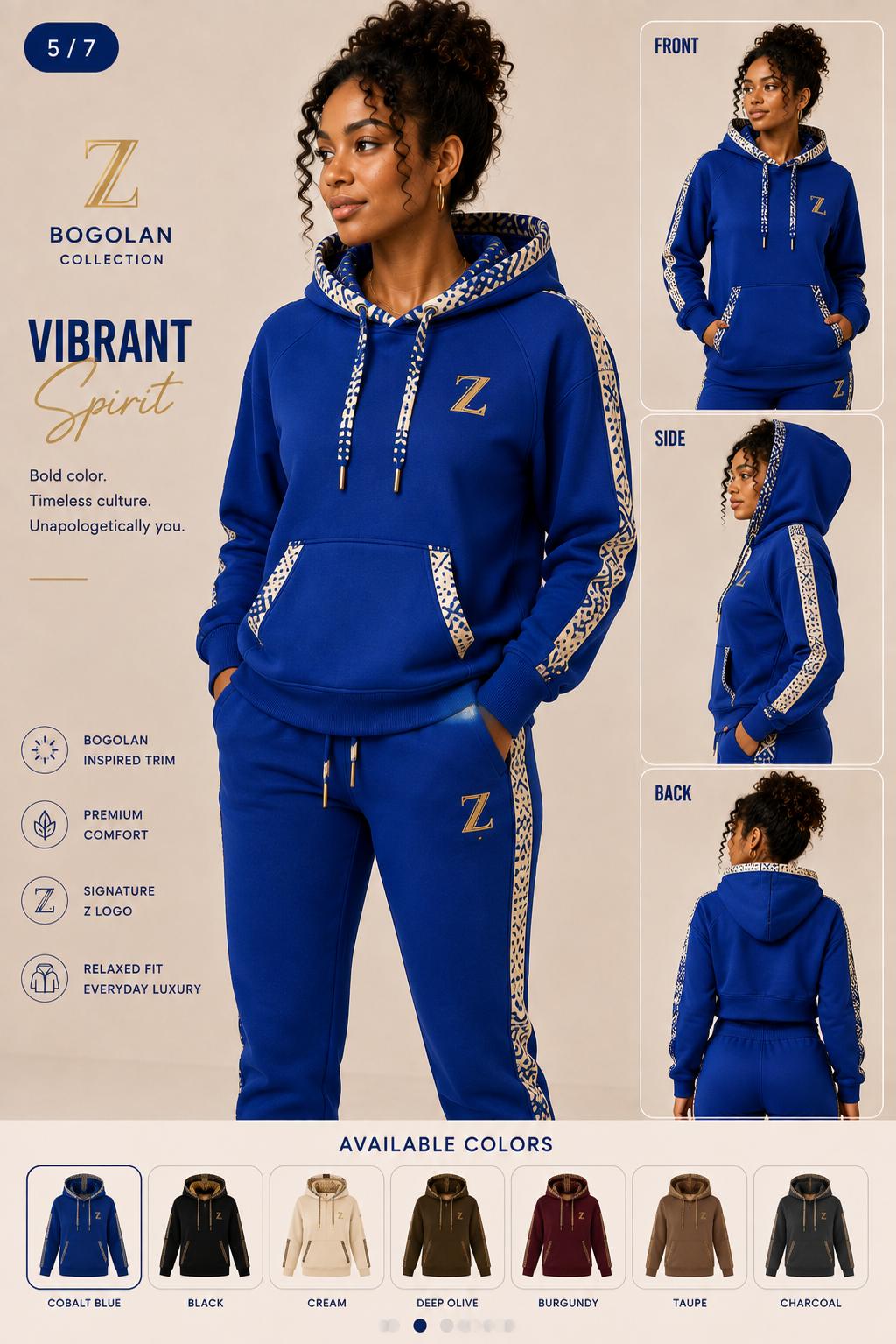 Vibrant Spirit Cobalt Hoodie™ design board