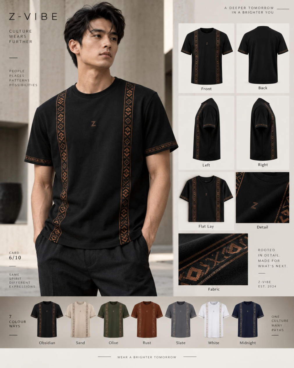 Obsidian Bronze Twin Column Tee design board