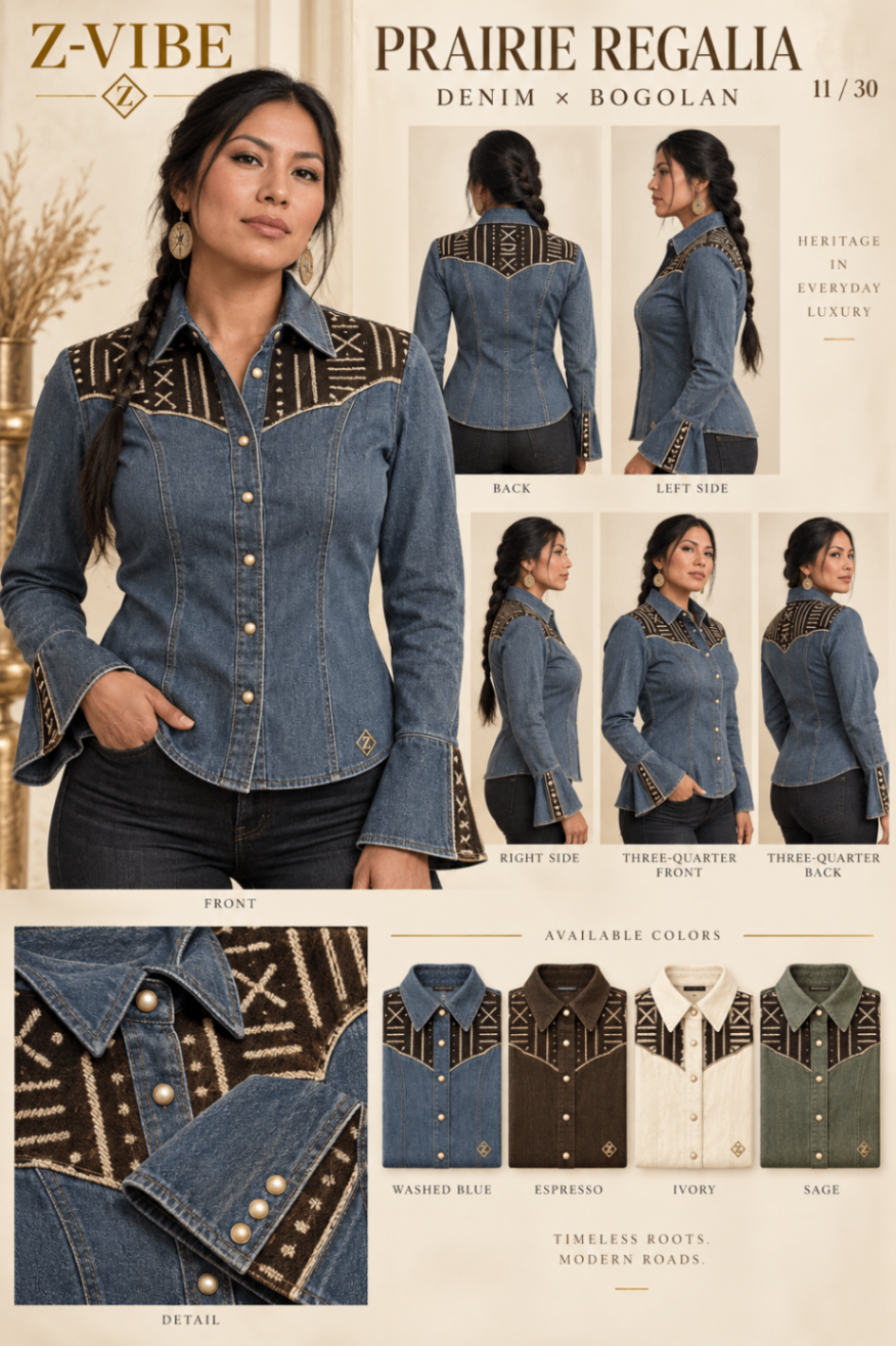 Z-Vibe Prairie Regalia™ Denim Shirt — Women — Product