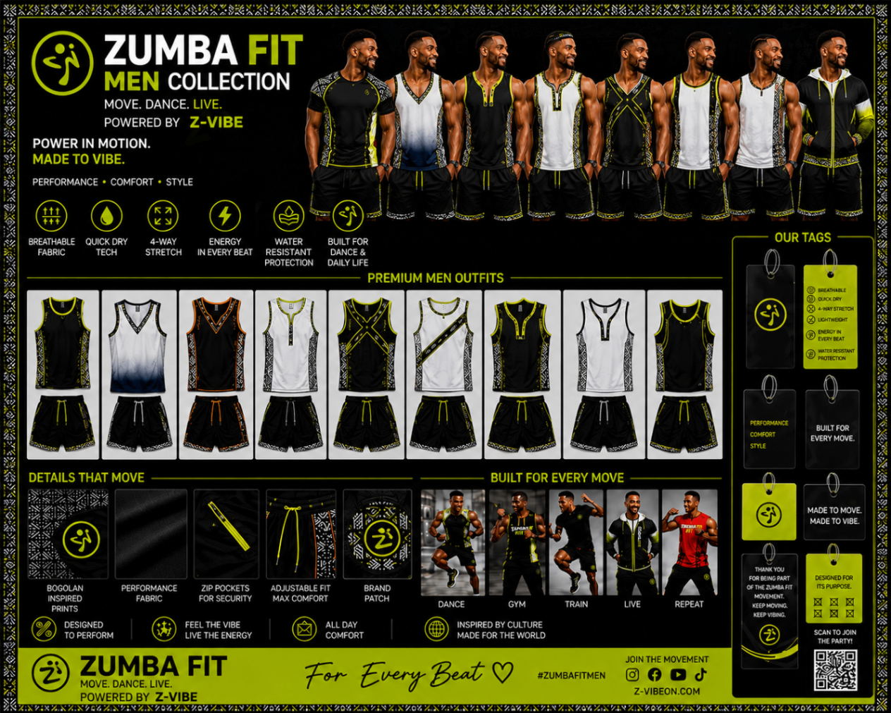 Men Fit Dance Lineup Register — House · Z-Vibe Fit Dance — Production Plates related style