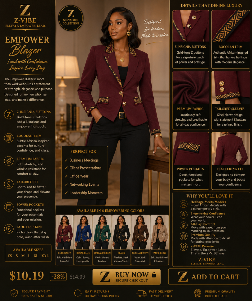 Empower Blazer — Women · Z-Vibe Signature Corporate related style