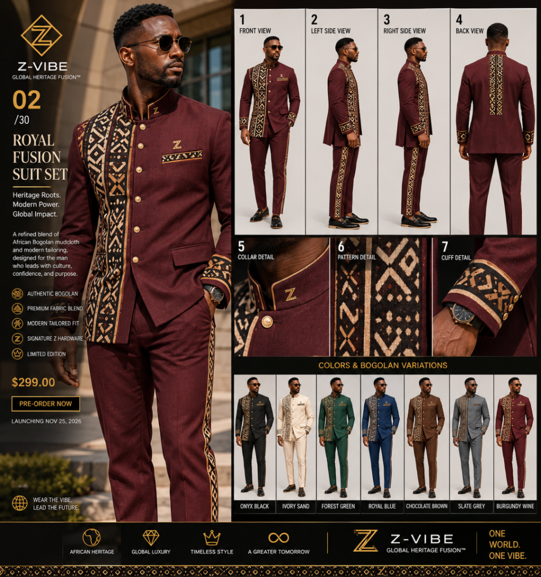 Z-Vibe Royal Fusion™ Suit Set design board