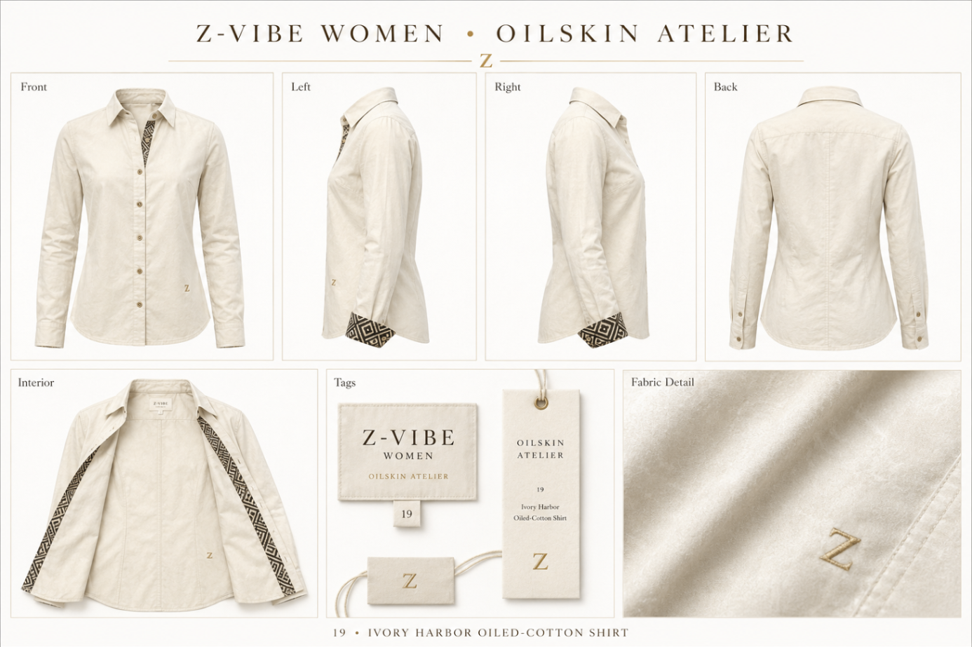 Ivory Harbor Oiled-Cotton Shirt design board