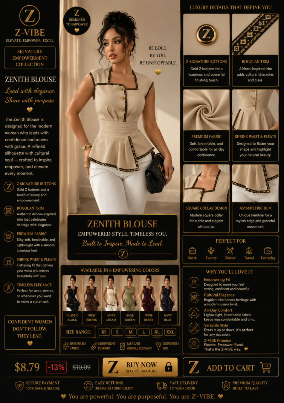 Zenith Peplum Blouse design board