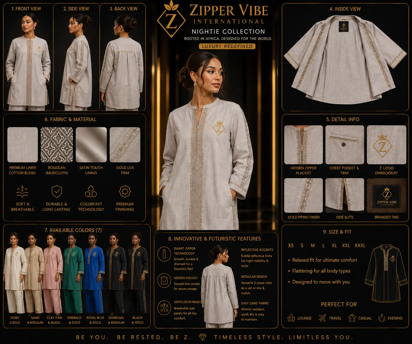 Linen Mist — worn view of the collection look
