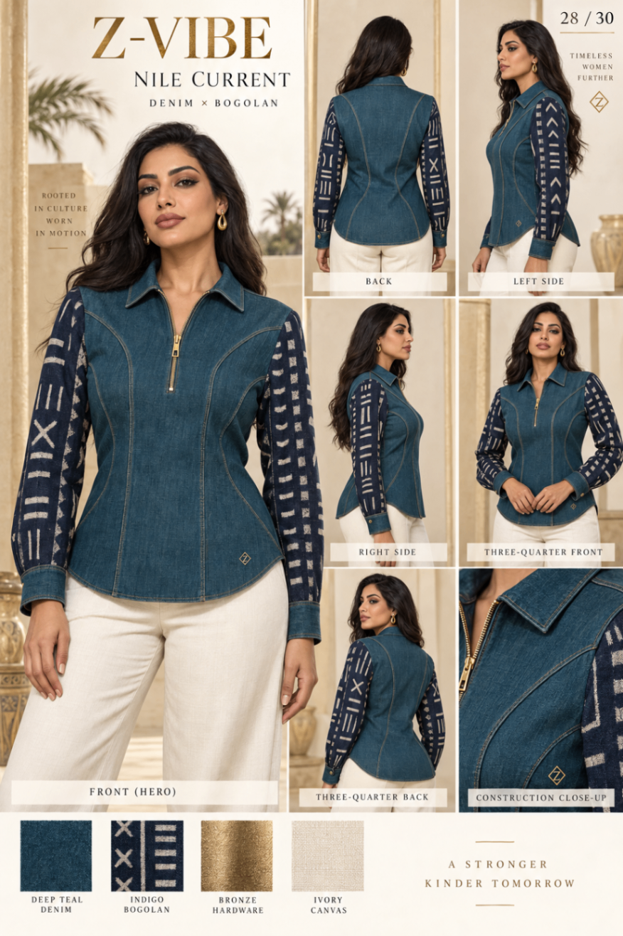 Z-Vibe Nile Current™ Denim Zip Shirt — Women — Product