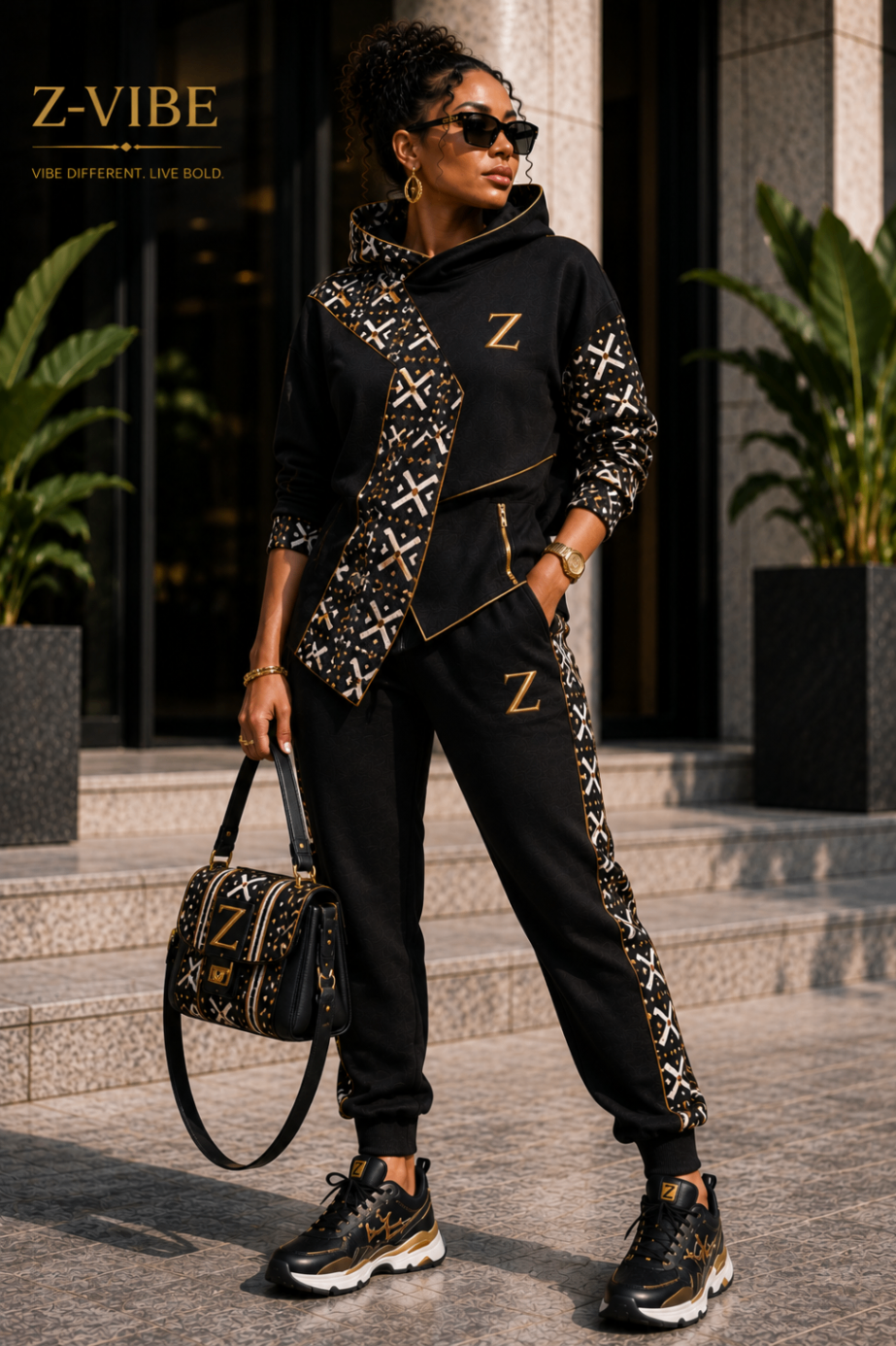 Black Chalk Lapel Bogolan Tracksuit design board