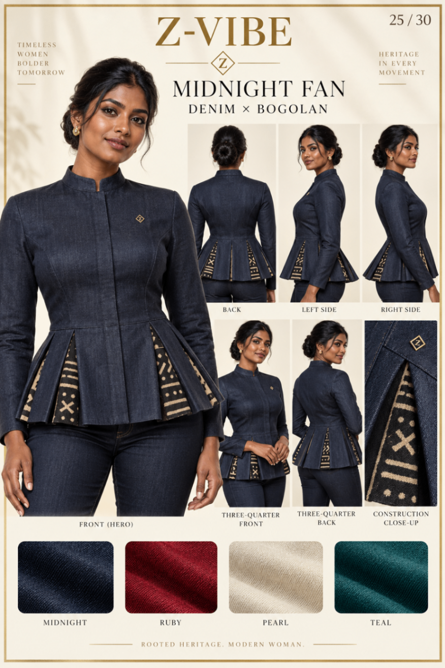 Z-Vibe Midnight Fan™ Denim Peplum Jacket — Women — Product