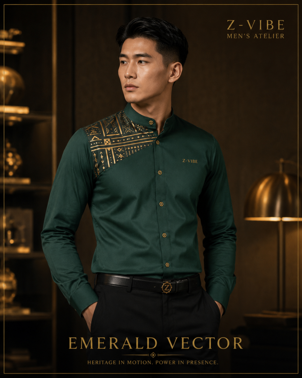 Emerald Vector Yoke Shirt design board