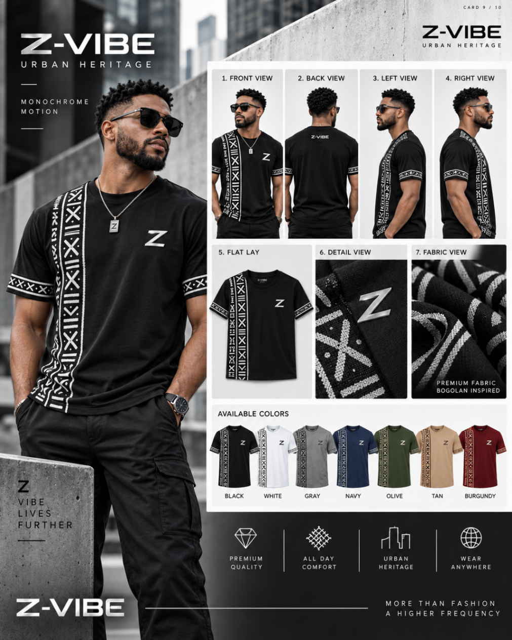 Urban Heritage Monochrome Tee design board