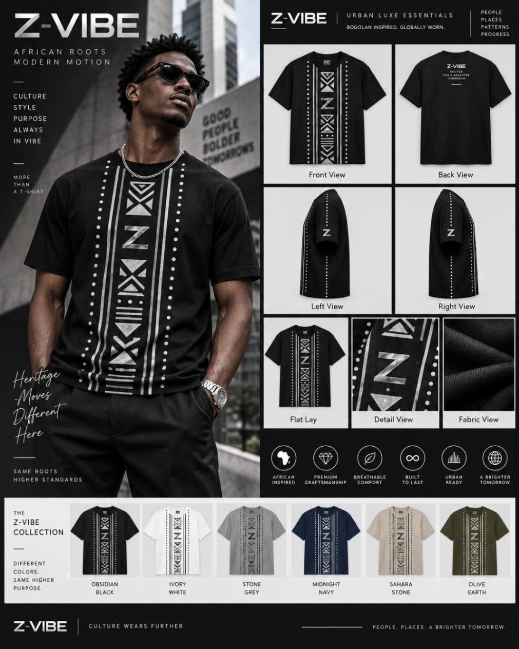 Urban Luxe Silver Tee design board