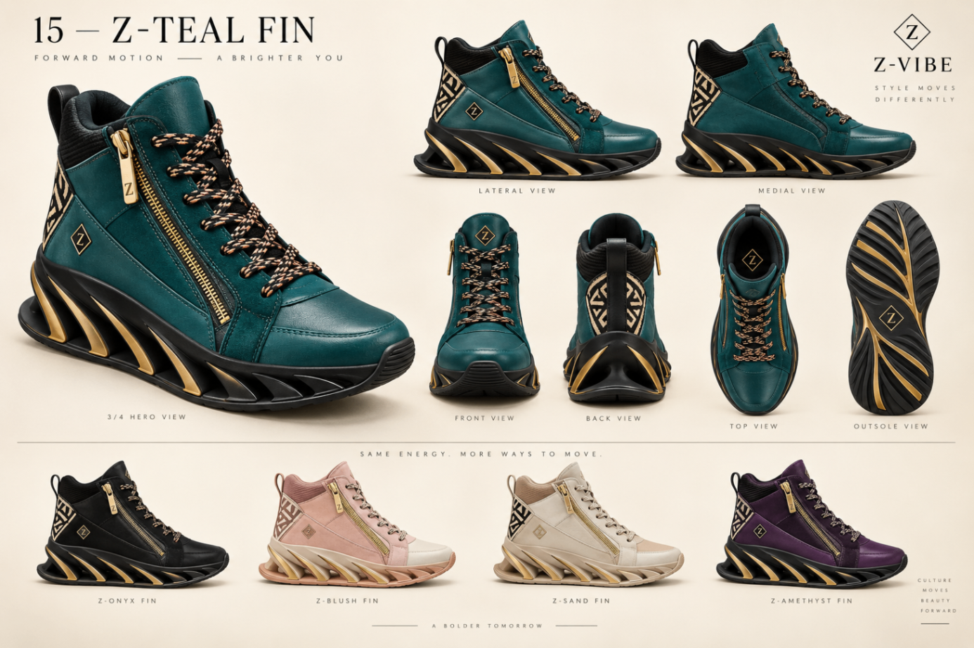 Z-Teal Fin™ High-Top design board