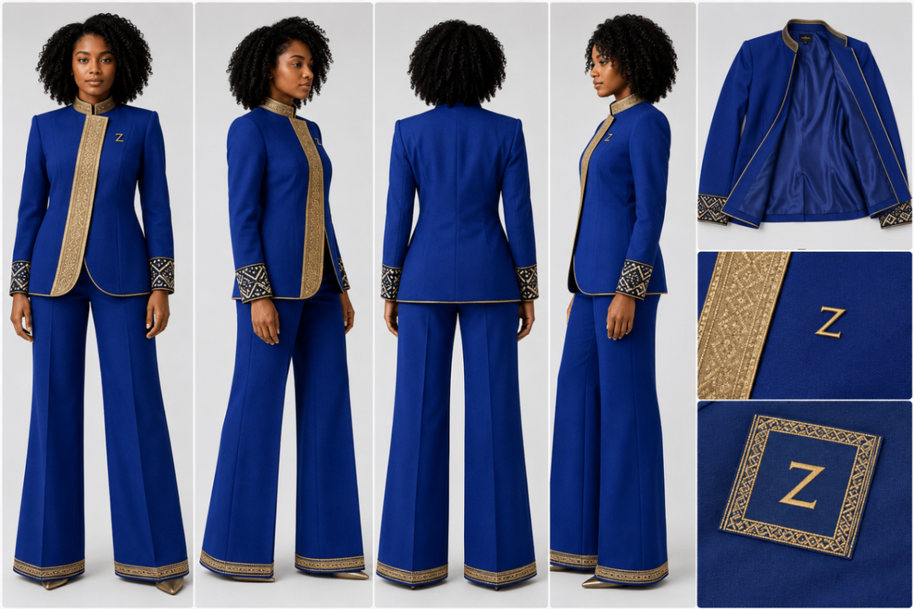 Cobalt Imperial Braid Suit design board