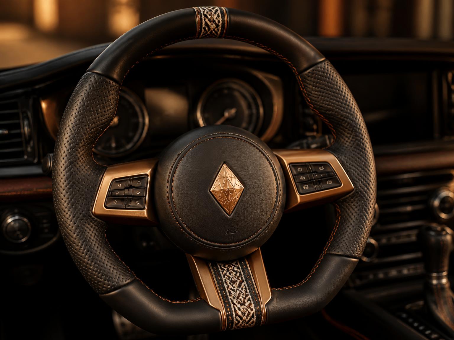 Steering Wheel Covers — Zipper Vibe Bazin Riche accent cover