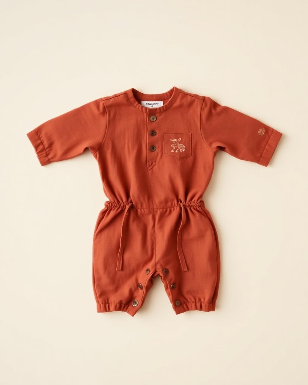 Clay Charm — Boys — House · Z-Vibe Baby Linen Heritage™ seven-view specification plate; showing 01 Front, 02 Left, 03 Right, 04 Back, 05 Interior, 06 Inner tags, 07 Fabric detail. — 01 Front, Clay
