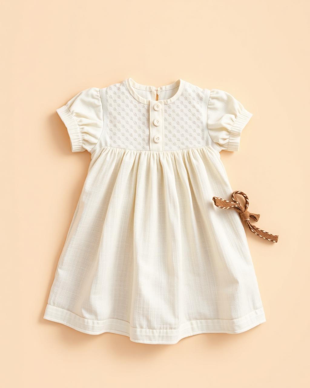 Ivory Angel — Girls — House · Z-Vibe Baby Linen Heritage™ seven-view specification plate; showing 01 Front, 02 Left, 03 Right, 04 Back, 05 Interior, 06 Inner tags, 07 Fabric detail. — 01 Front, Ivory Light