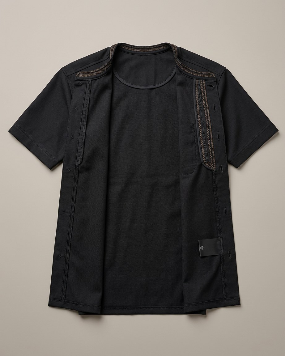 Black Legacy Tee — Men, 05 Interior (view 5 of 7). Interior: lining, facings and the concealed closure.