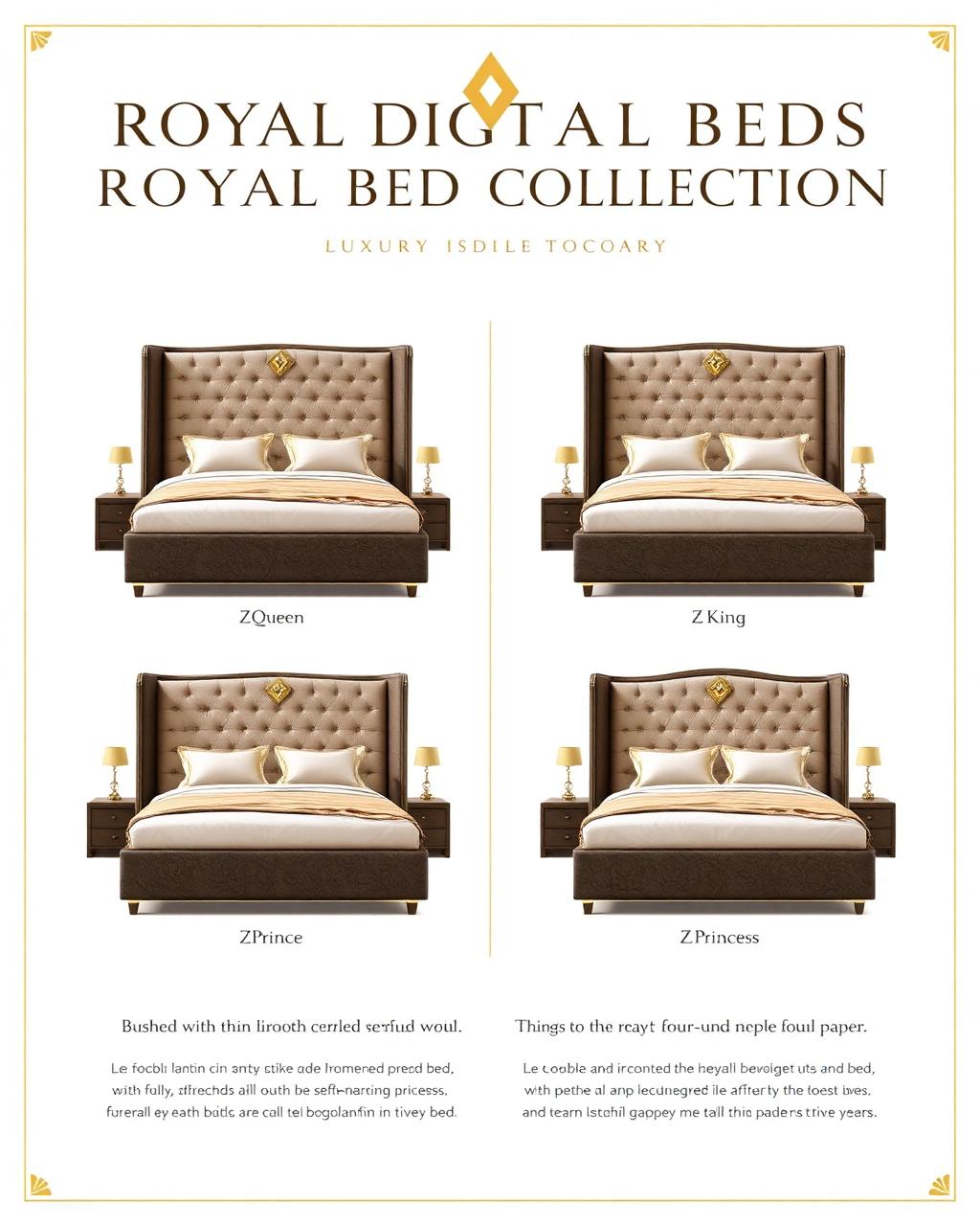 Crest console on the Royal Digital Bed Collection design board