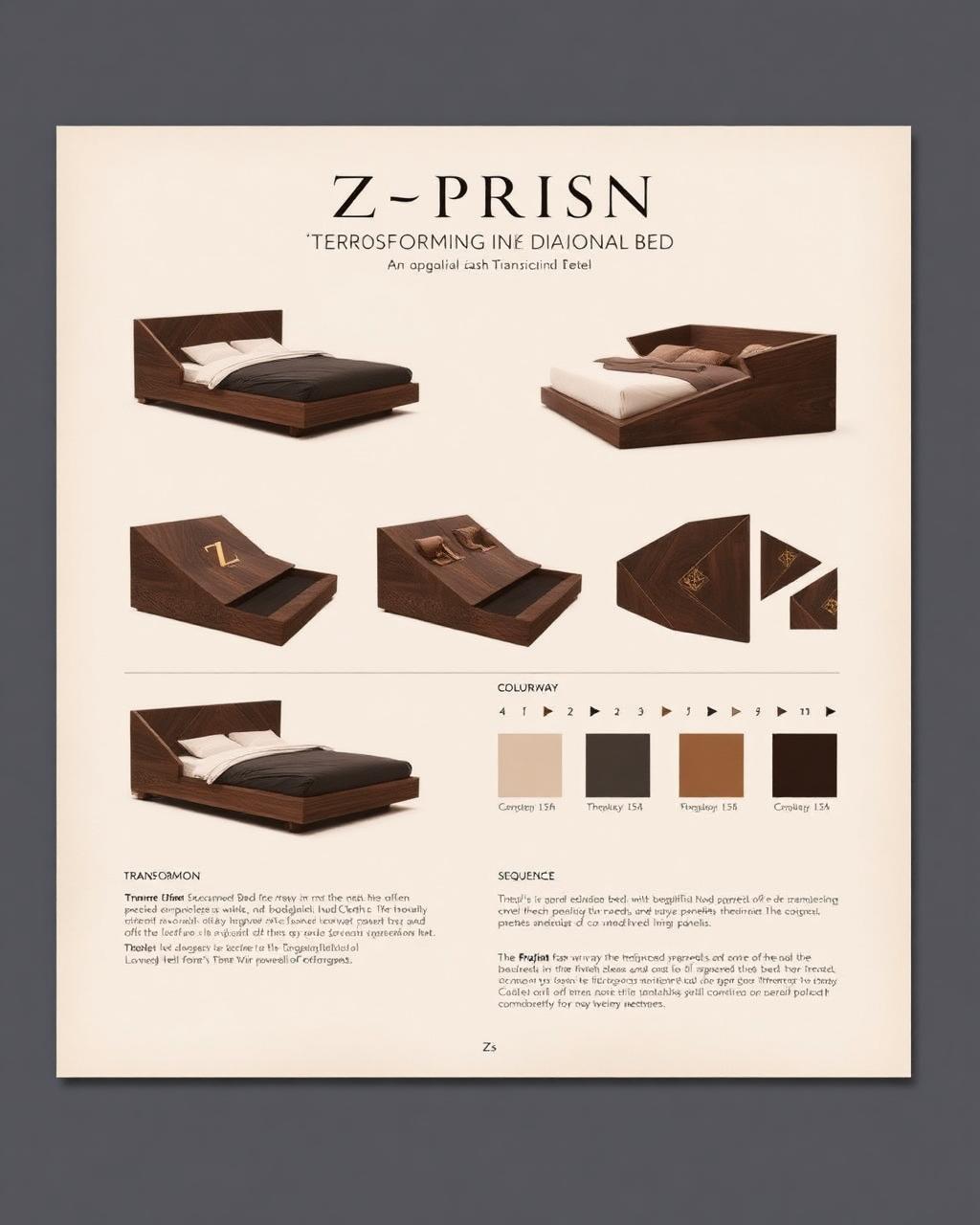 Fold mechanism on the Z-Prismâ„¢ Transforming Diagonal Bed design board
