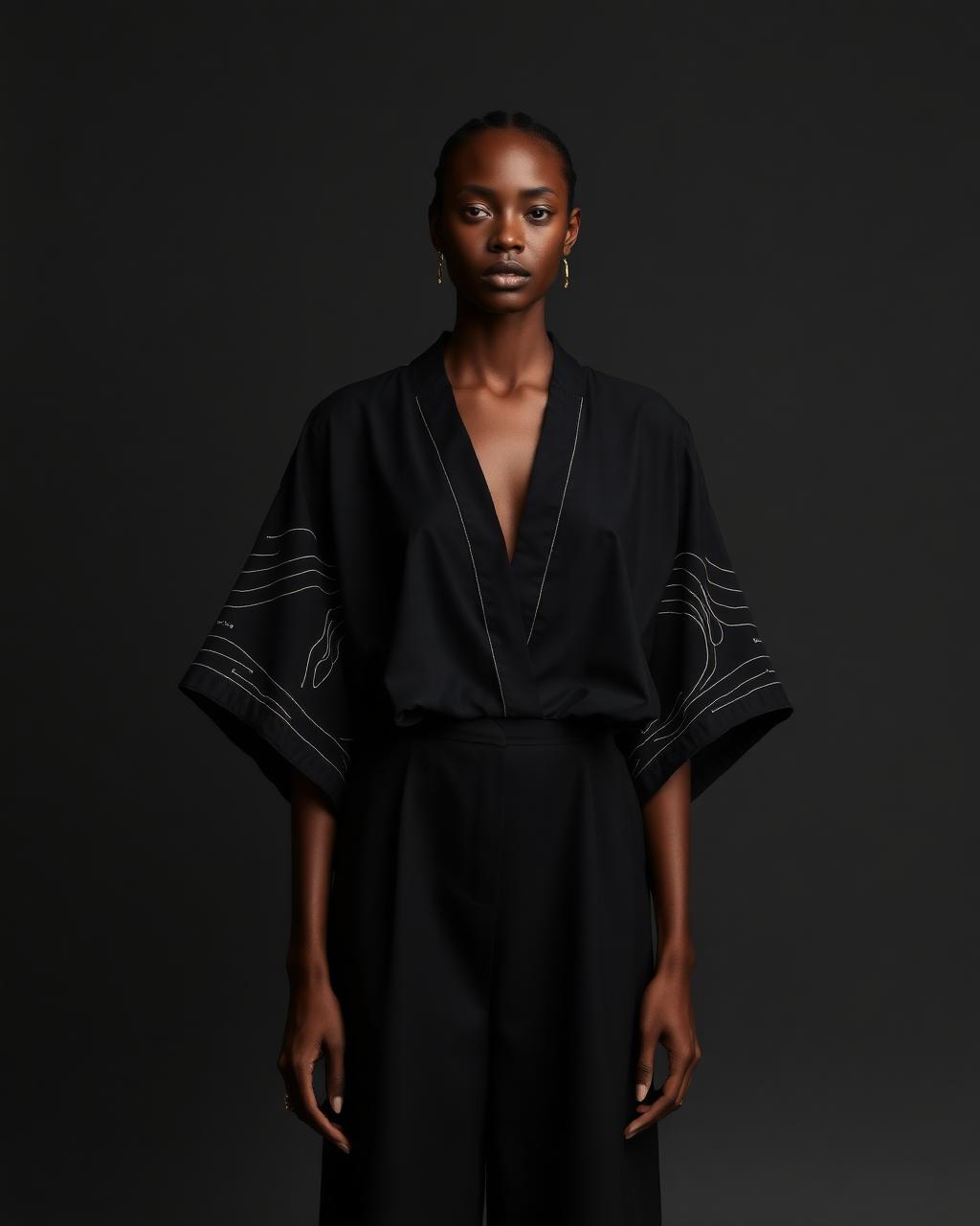 Bogolan Kimono Blouse design board