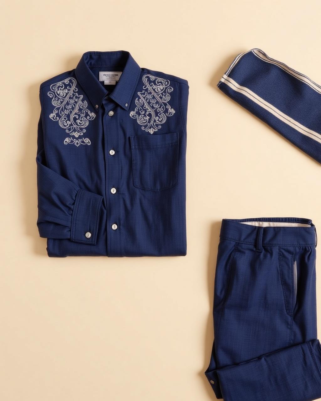 Indigo Spirit — Boys — House · Z-Vibe Children Linen Heritage™ seven-view specification plate; showing 01 Front, 02 Left, 03 Right, 04 Back, 05 Interior, 06 Inner tags, 07 Fabric detail. — 01 Front, Indigo
