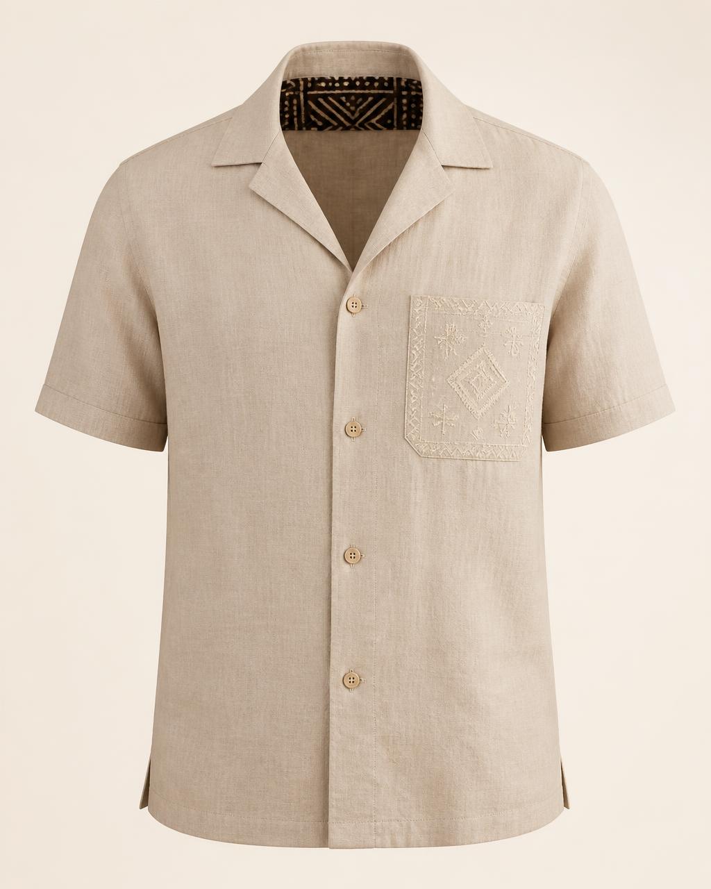 Camp Collar Linen Shirt design board