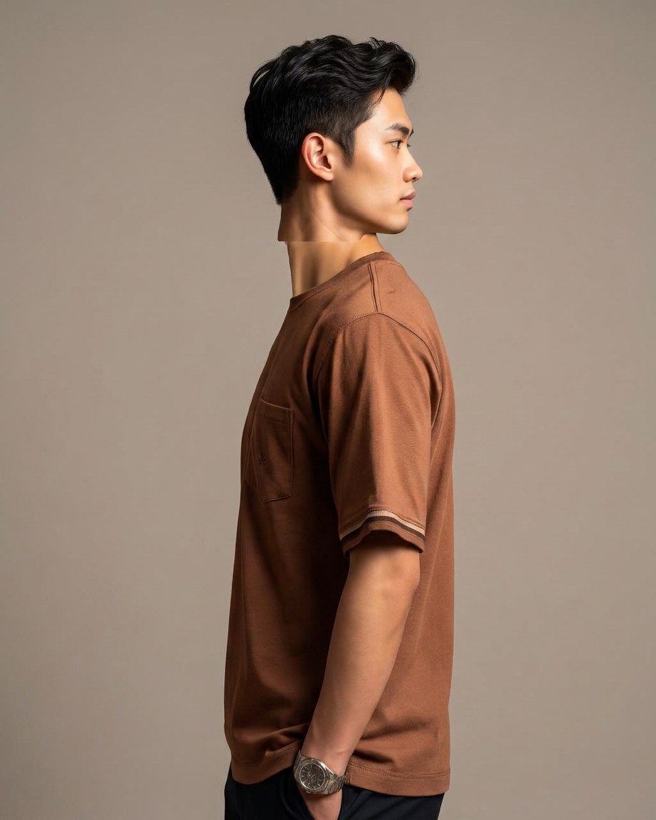 Coffee Culture Tee — Men, 03 Right (view 3 of 7). Right profile: waist shaping, pocket line and the house Z mark.