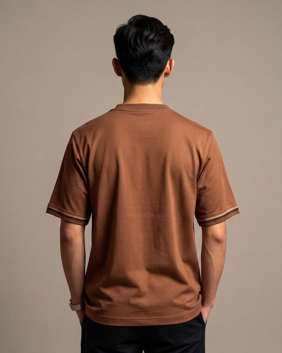 Coffee Culture Tee — Men, 04 Back (view 4 of 7). Back view: yoke, centre seam and the hem finish.