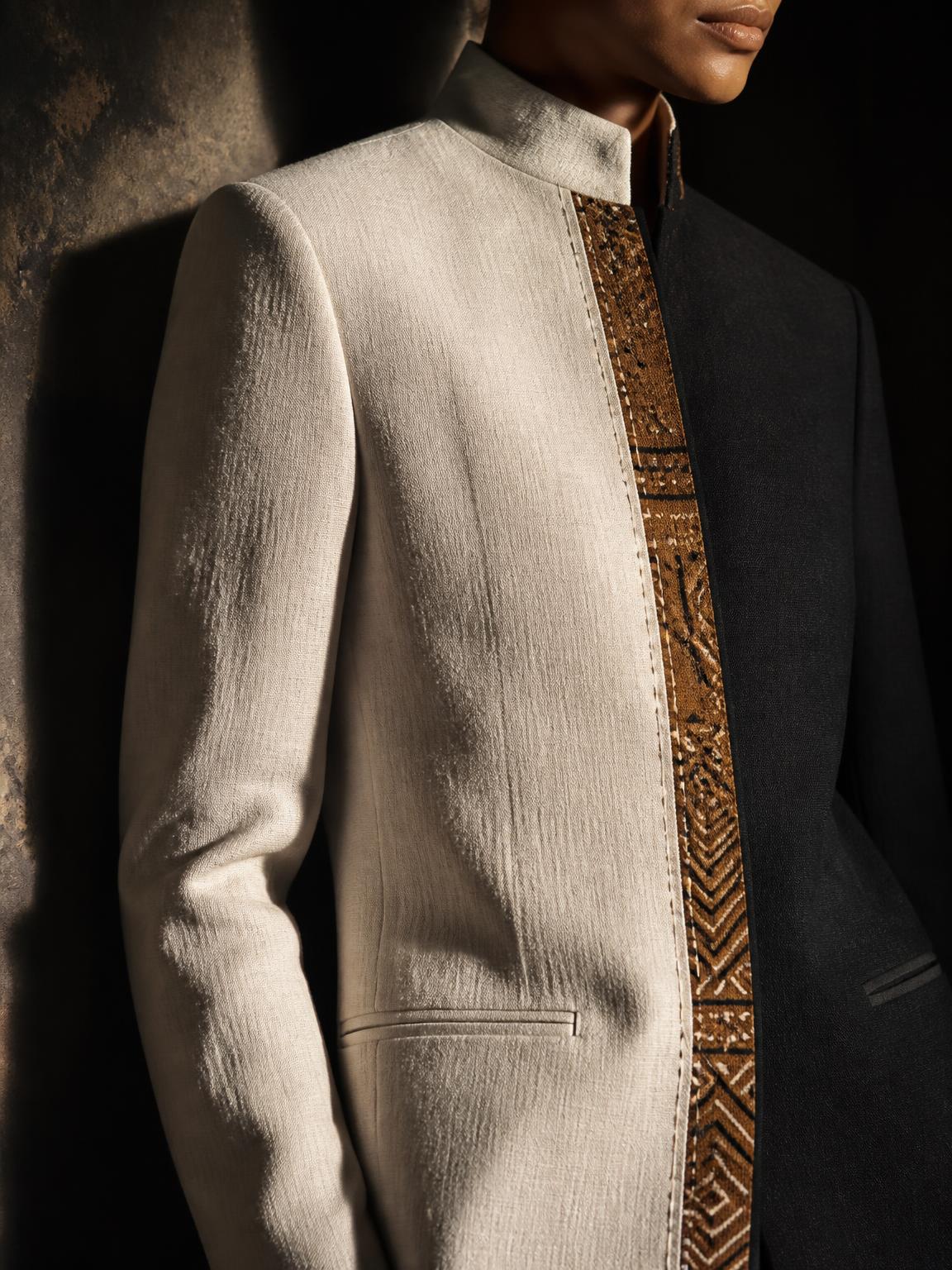 Fusion Collection cover — bogolan mudcloth, italian wool and japanese indigo