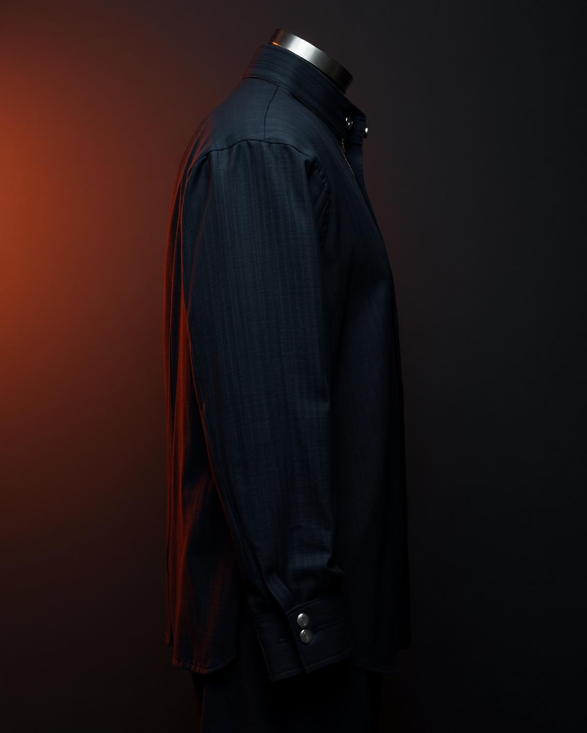 Crown Zip Shirt — Men, 02 Left (view 2 of 7). Left profile: shoulder line, sleeve fall and the outer seam trim.
