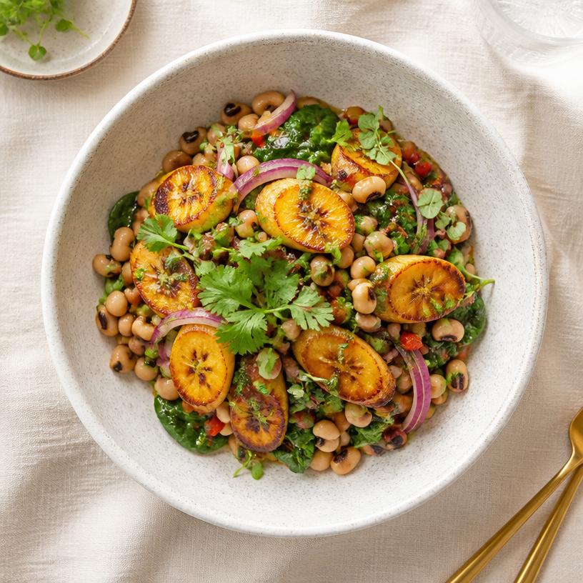 Plantain & Black-Eyed Pea Bowl by Amara's Kitchen