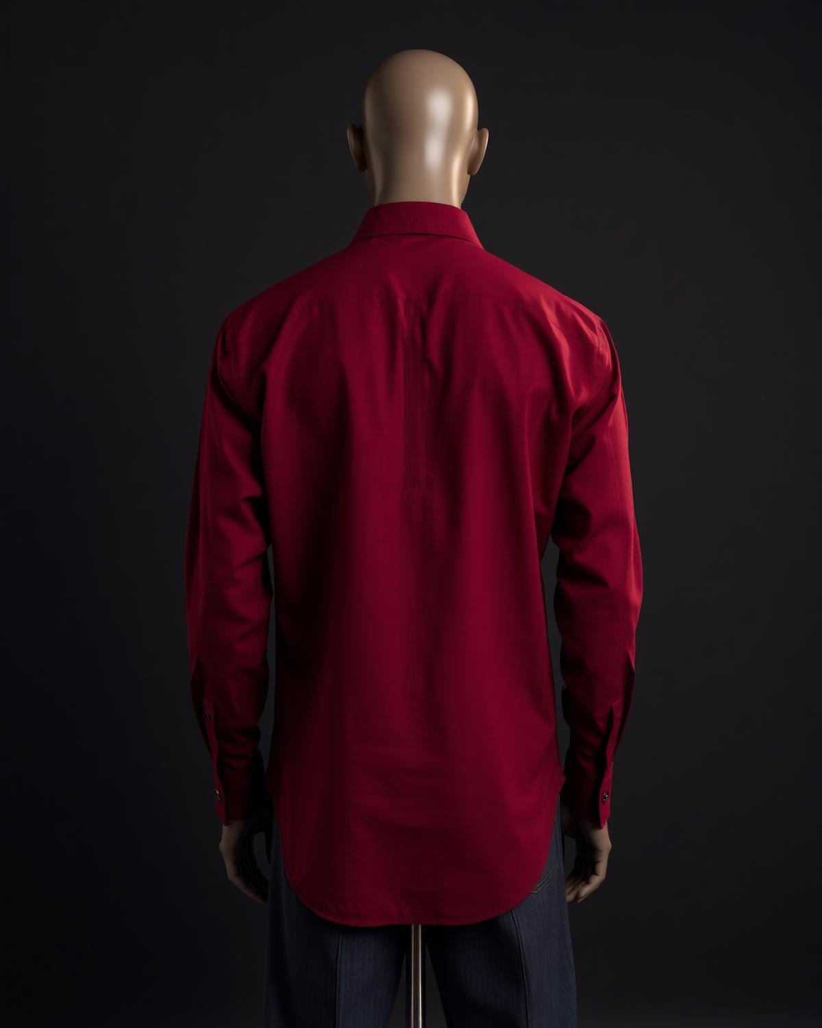 Dual Heritage Shirt — Men, 04 Back (view 4 of 7). Back view: yoke, centre seam and the hem finish.