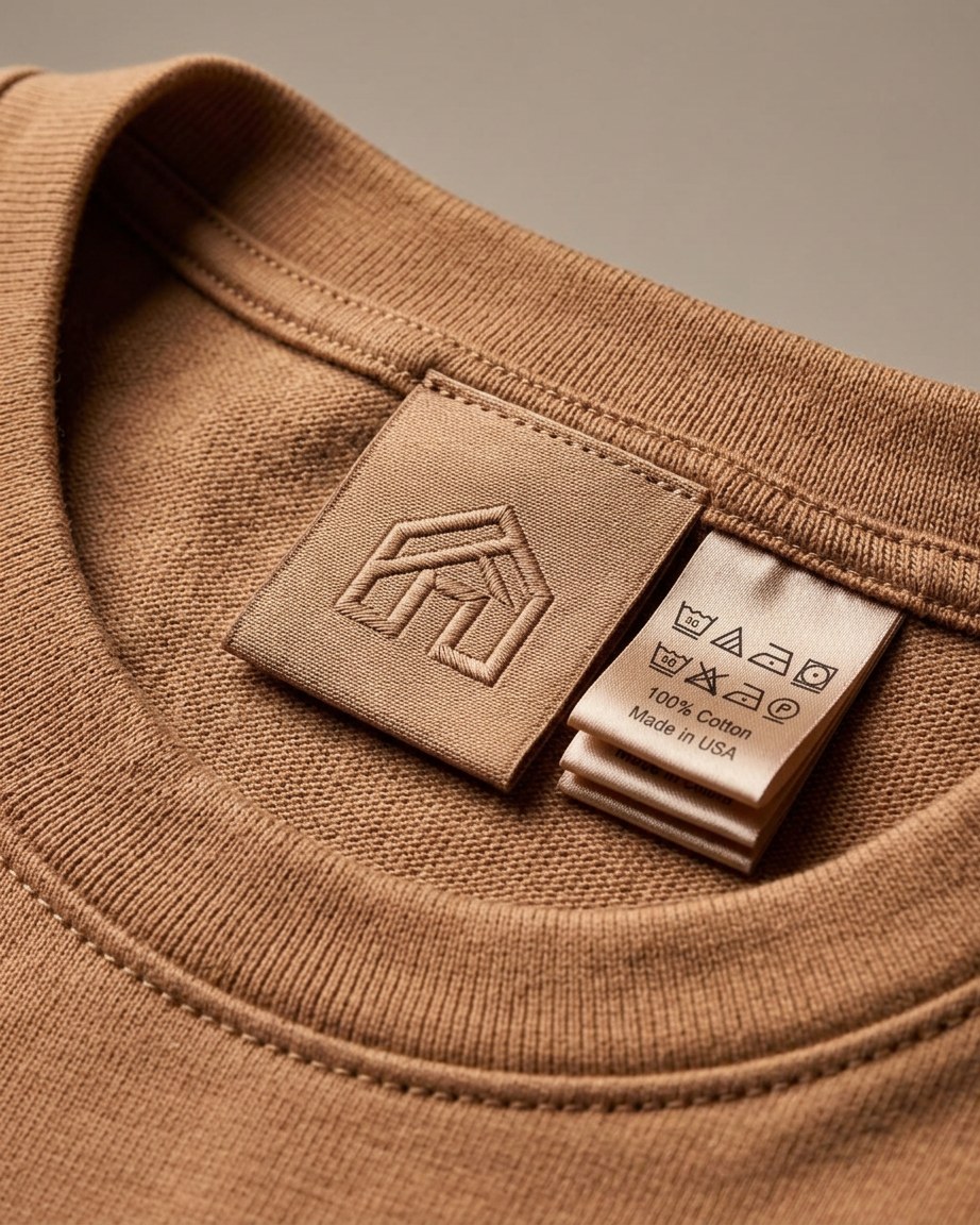 Earth Roots Tee — Men, 06 Inner tags (view 6 of 7). Inner tags: size scale, atelier reference and care instructions.