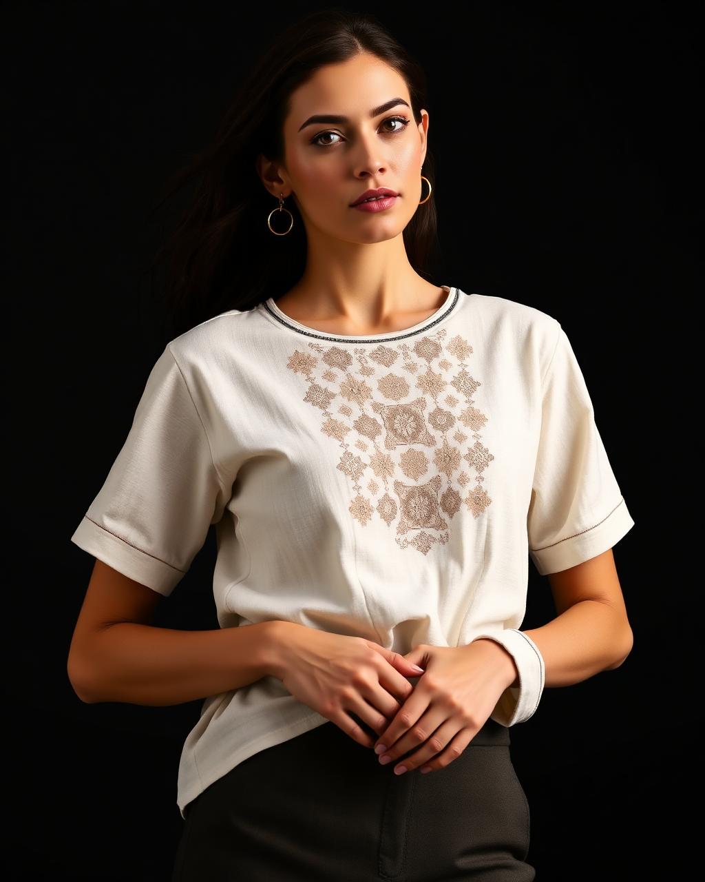 Embroidered Chest Tee design board