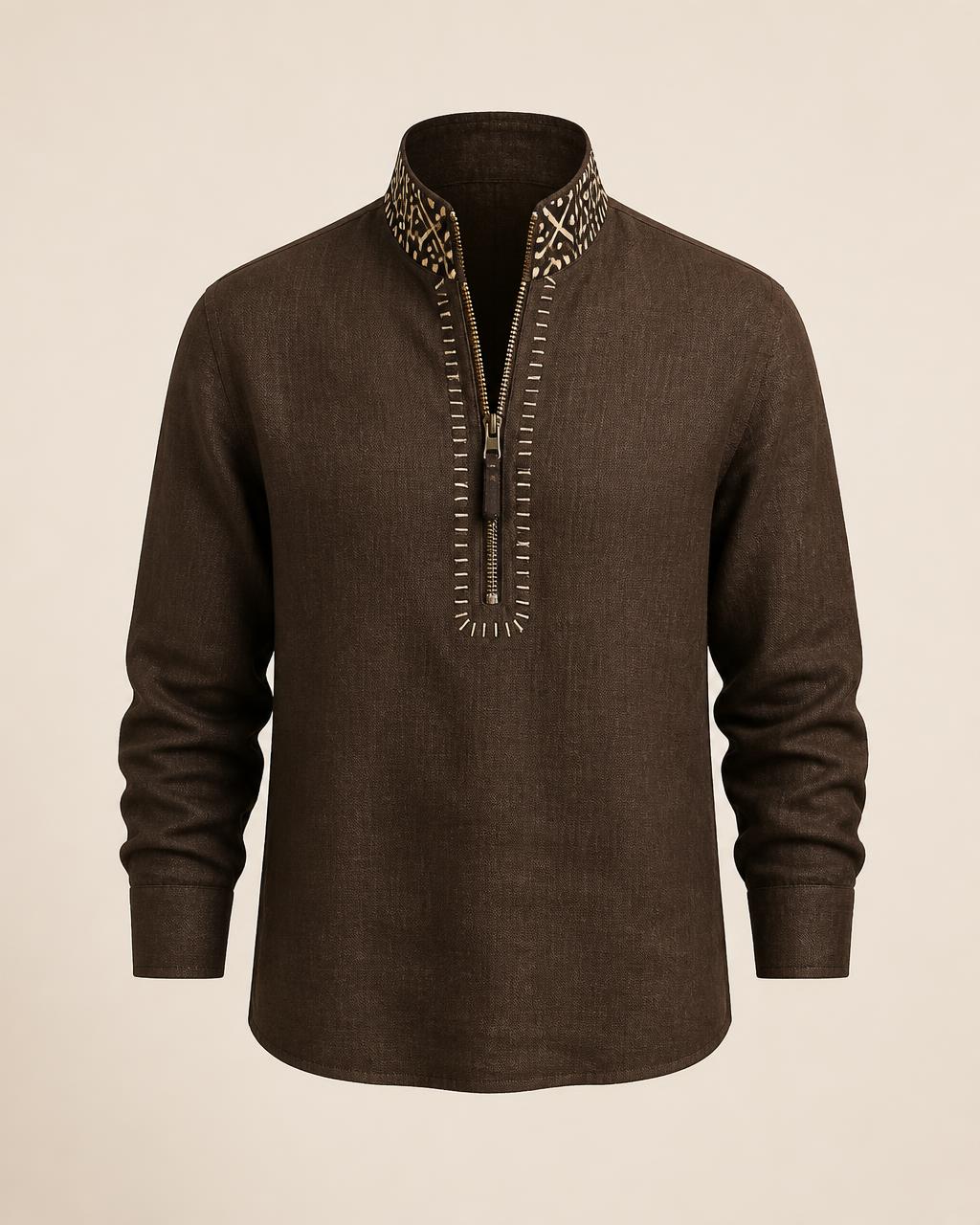 Espresso Half-Zip Popover design board
