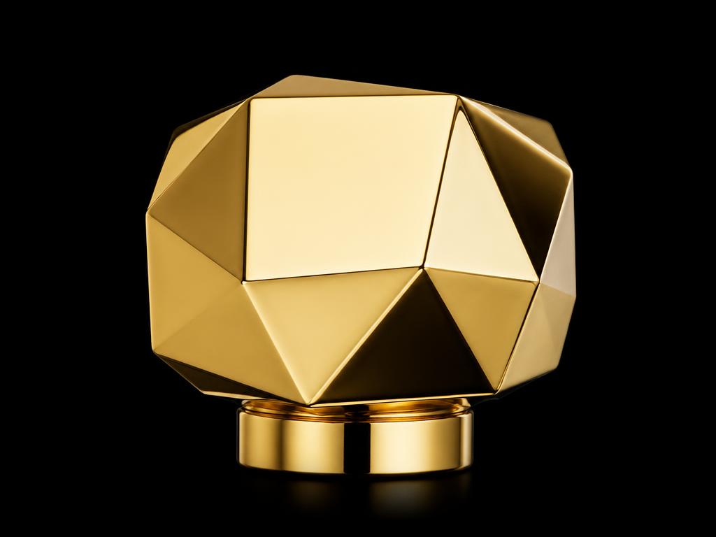 Faceted gold geometric cap