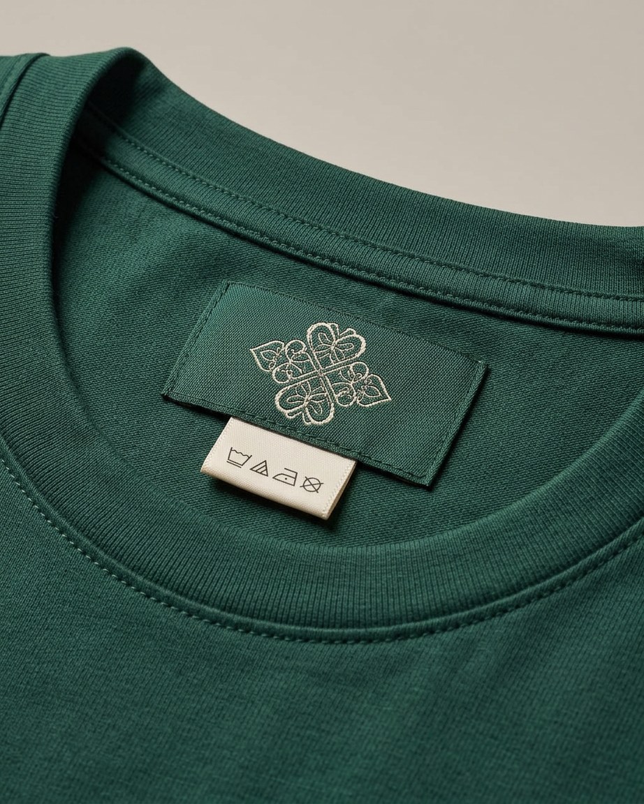 Forest Spirit Tee — Men, 06 Inner tags (view 6 of 7). Inner tags: size scale, atelier reference and care instructions.