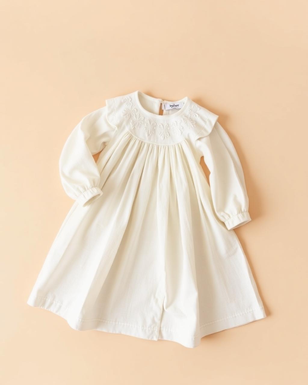 Ivory Dream — Girls — House · Z-Vibe Children Linen Heritage™ seven-view specification plate; showing 01 Front, 02 Left, 03 Right, 04 Back, 05 Interior, 06 Inner tags, 07 Fabric detail. — 01 Front, Ivory Light