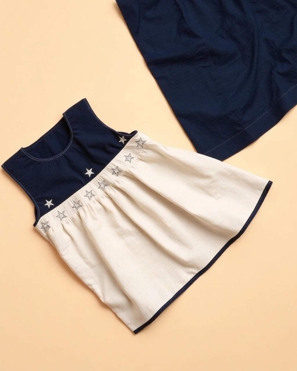 Night Sky — Girls — House · Z-Vibe Children Linen Heritage™ seven-view specification plate; showing 01 Front, 02 Left, 03 Right, 04 Back, 05 Interior, 06 Inner tags, 07 Fabric detail. — 01 Front, Midnight Navy