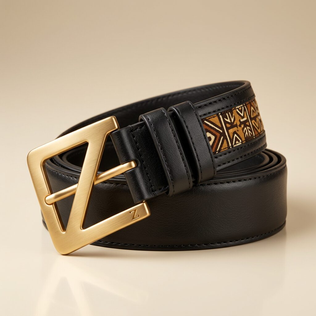 Z Emblem Leather Belt — Men, 02 Left (view 2 of 7). Left side: gusset depth, strap anchor and the edge finish.