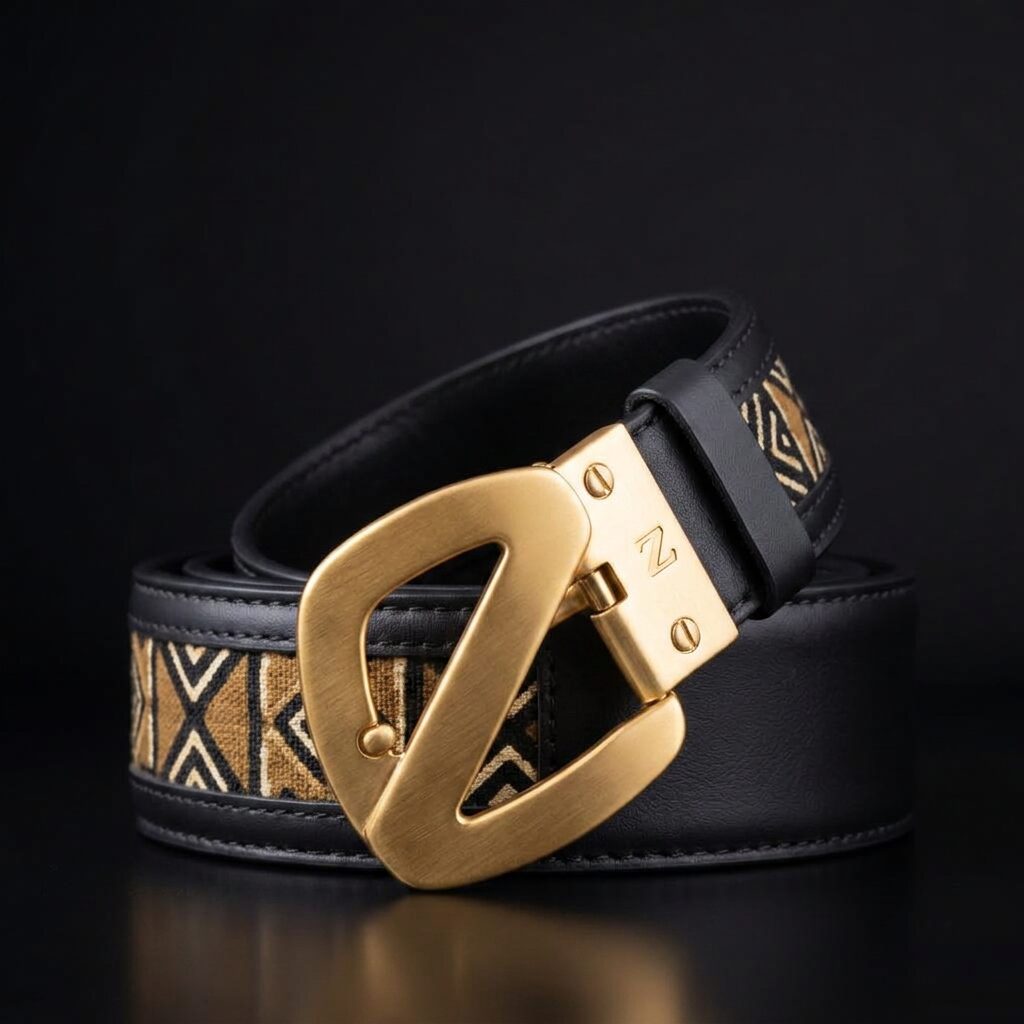 Z Emblem Leather Belt — Men, 04 Back (view 4 of 7). Back view: rear panel, stitch lines and any slip pocket.