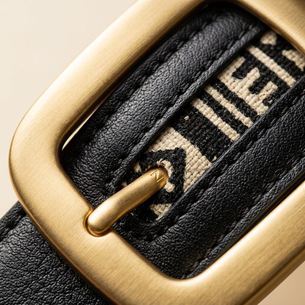 Z Emblem Leather Belt — Men, 07 Fabric detail (view 7 of 7). Material detail: close study of the leather or cloth and the hand-printed motif.