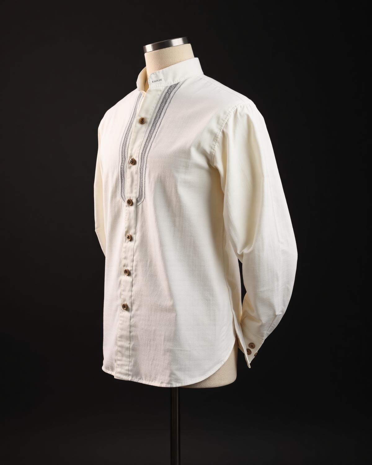 Heritage Notch Shirt — Men, 02 Left (view 2 of 7). Left profile: shoulder line, sleeve fall and the outer seam trim.