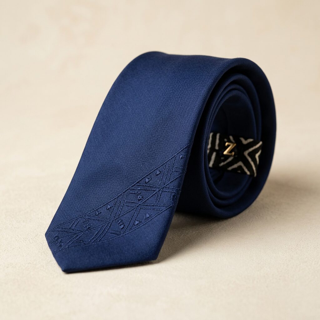 Heritage Silk-Linen Tie — Men, 02 Left (view 2 of 7). Left side: gusset depth, strap anchor and the edge finish.