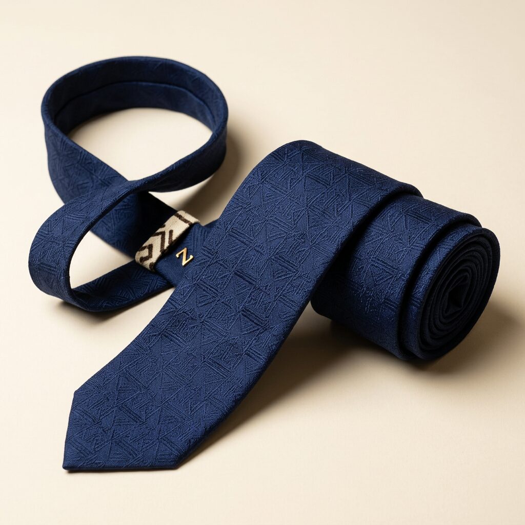Heritage Silk-Linen Tie — Men, 03 Right (view 3 of 7). Right side: opposite panel, hardware placement and the house Z mark.