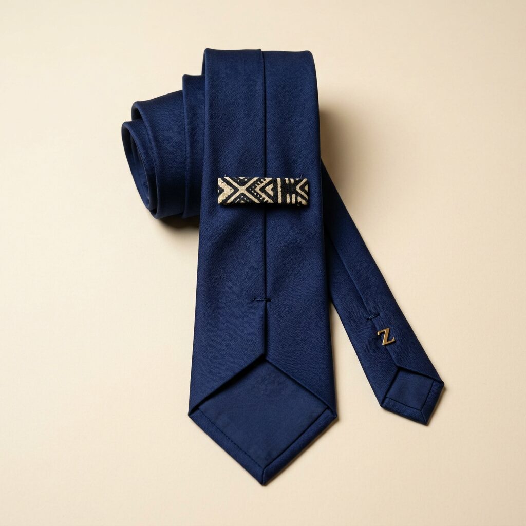Heritage Silk-Linen Tie — Men, 04 Back (view 4 of 7). Back view: rear panel, stitch lines and any slip pocket.
