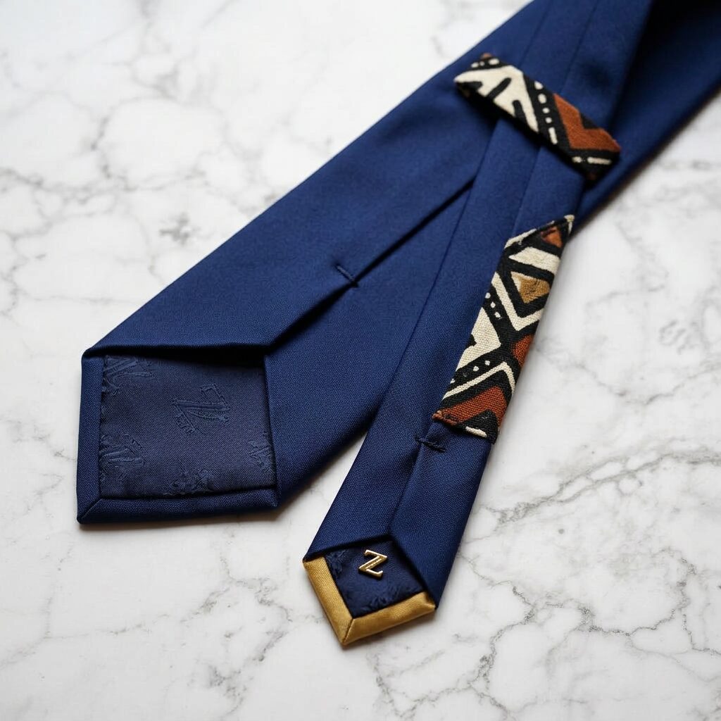 Heritage Silk-Linen Tie — Men, 05 Interior (view 5 of 7). Interior: lining, compartments and the internal pocket.