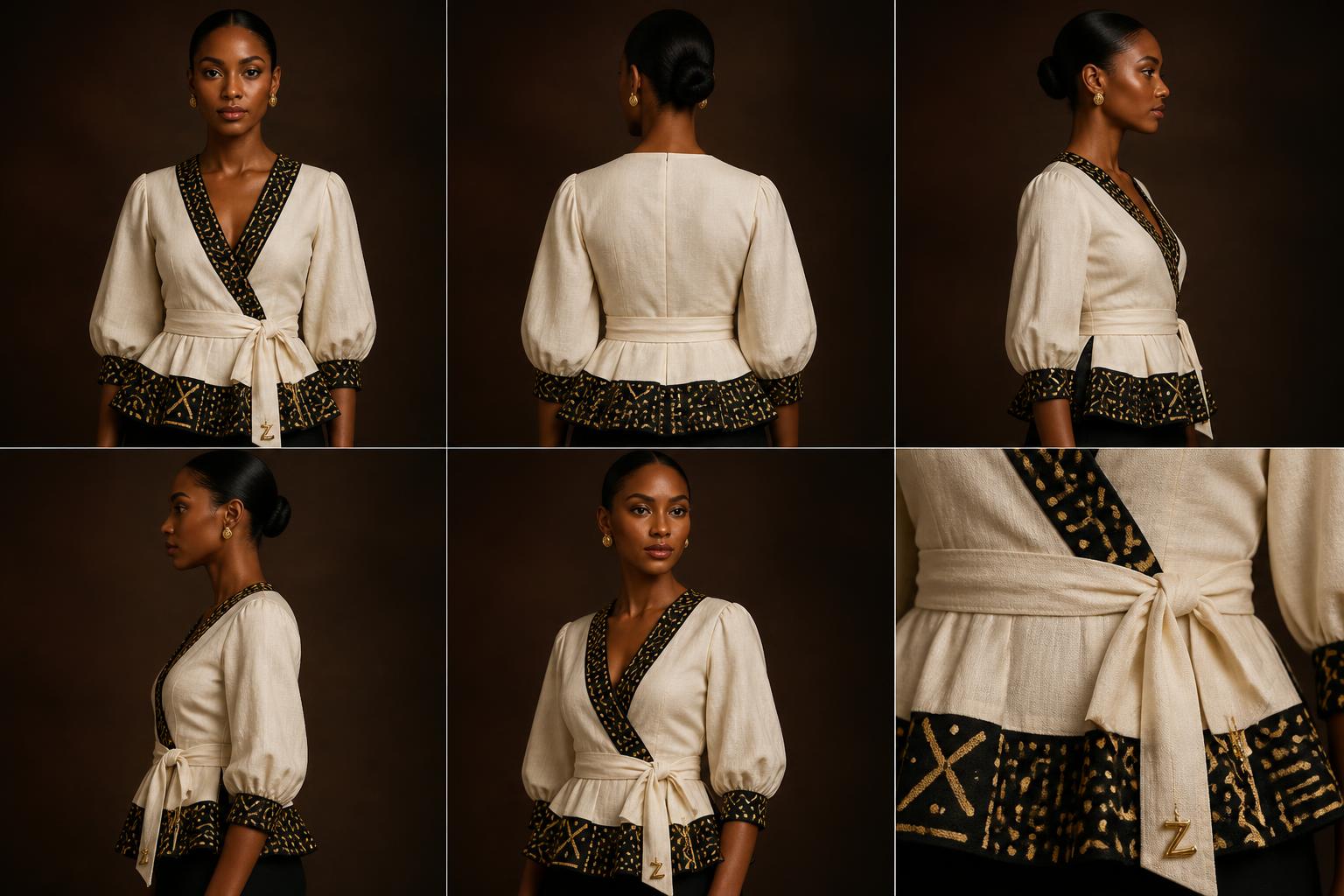 Heritage Wrap Peplum Blouse — Women · Z-Vibe Signature Empowerment related style