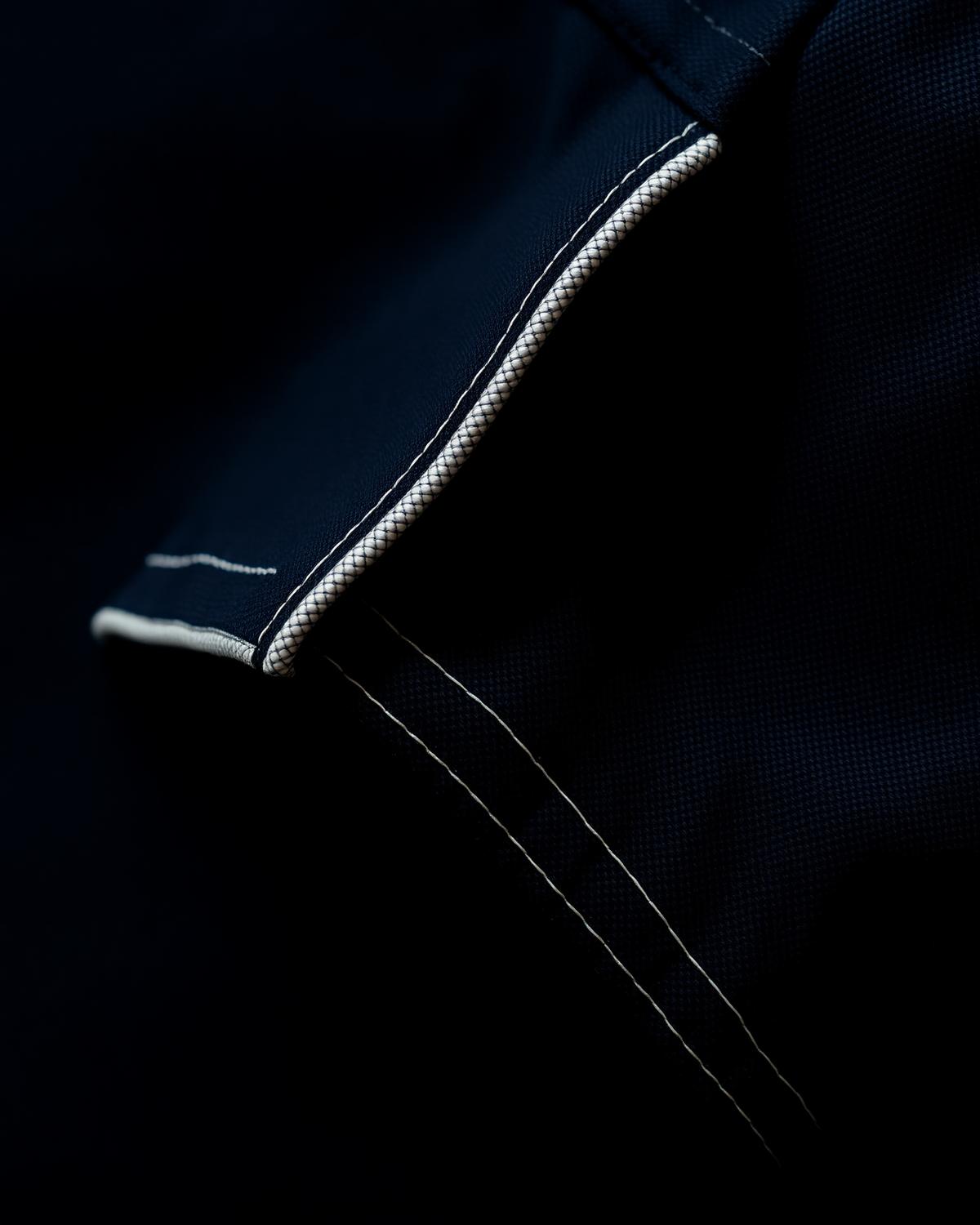 Imperial Drop Shirt — Men, 07 Fabric detail (view 7 of 7). Fabric detail: close study of the cloth, hand-printed mudcloth motif and stitching.